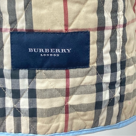 BURBERRY Diamond Quilted Jacket, Nova Check Lining, Light Blue XS - Picture 9 of 15